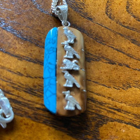 Silver turquoise/Ivory Pendant - Picture 2 of 5